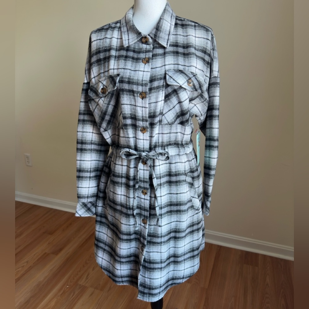 Ci Sono Plaid Collection Flannel Shirt Dress
